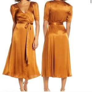 Fame and Partners Francesca Midi   True Wrap Dress, Copper, Silky-smooth | 4